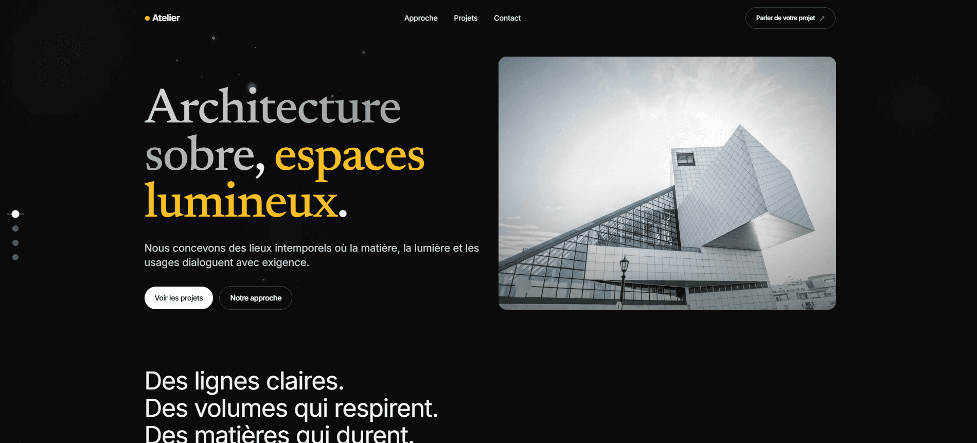 Agence d'architecture - Projet de développement web par Tristan Leproux. Interface d'administration avec graphiques interactifs et gestion des données.